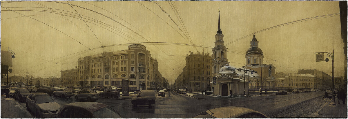 My magic Petersburg_02978_Пересечение ул Моховой и Белинского. Симеоновская церковь - Станислав Лебединский