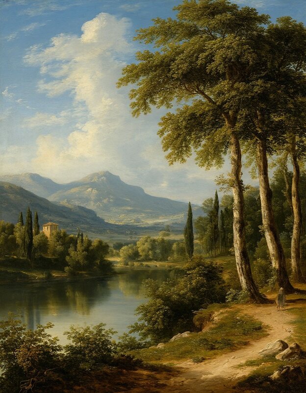 Три дерева возле водоема - Георгий Пичугин