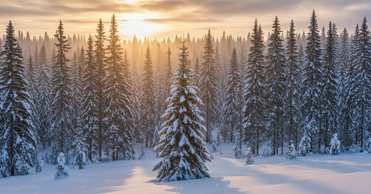 Барзасская тайга, последние дни зимы. - Сергей Винтовкин Барзасская тайга, последние дни зимы. - Сергей Винтовкин