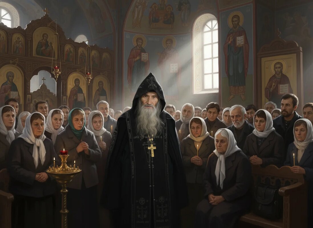 Старец Илий с прихожанами - Дмитрий Балашов