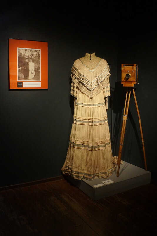 платье визитное (реконструкция 2011) / штатив-треножник 1880-90 / фотокамера дорожная 1880-90 - zavitok *