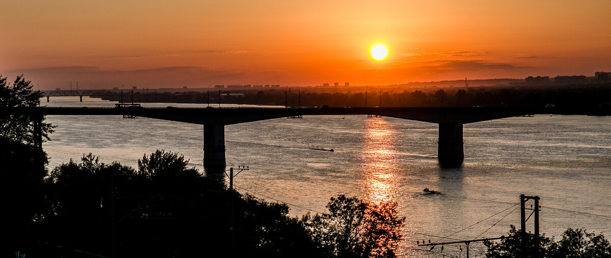 Кама, коммунальный мост, закат - Андрей 