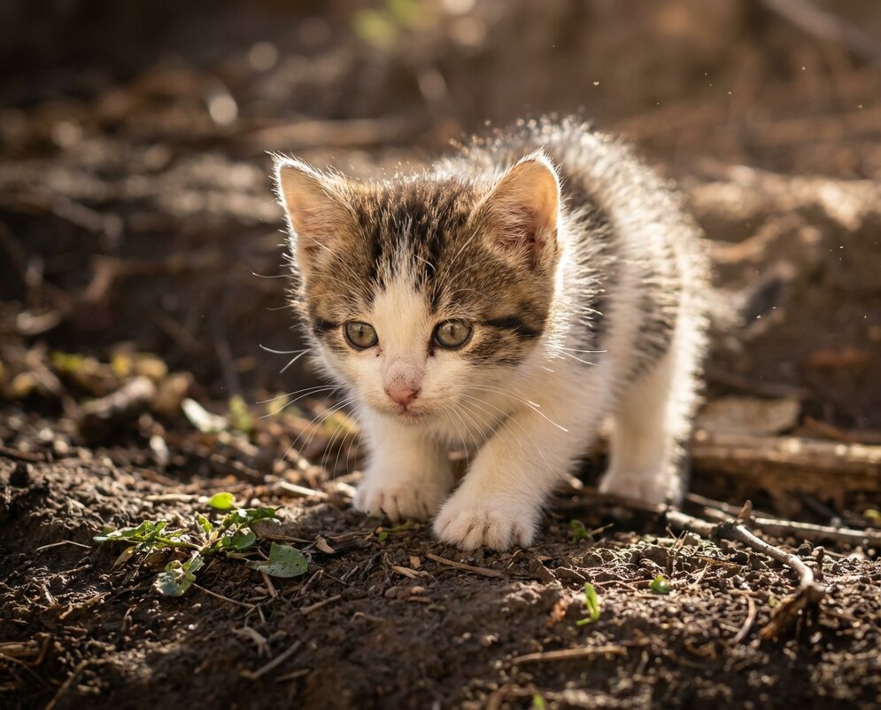 Котенок на прогулке - Лилия 