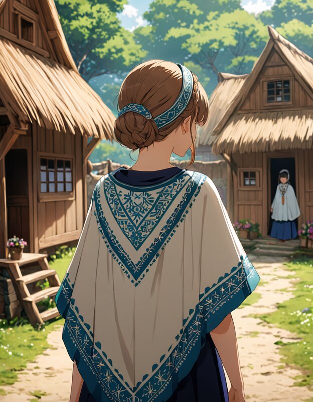 Девушка в пончо - ura Зелев