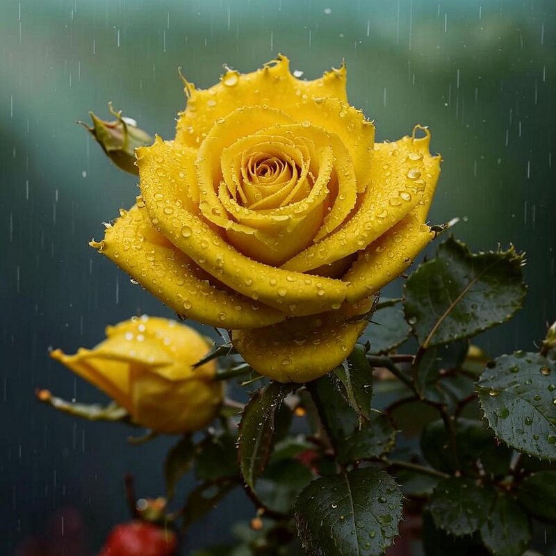 Желтая роза под дождем - Наталья ***