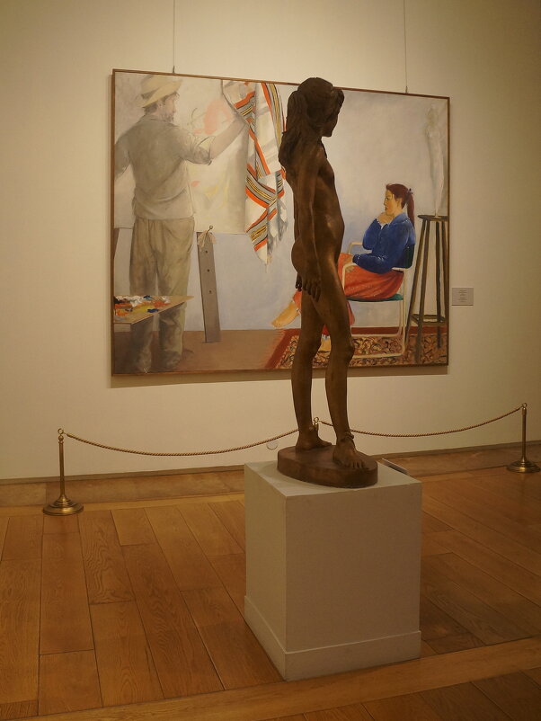 Беатриче на фоне картины Джакомо Манцу "Художник и модель" / 1958 - zavitok *