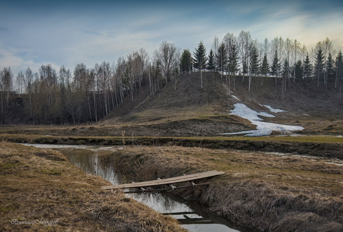 "У шаткого мостика через речку. Апрель"© - Владимир Макаров