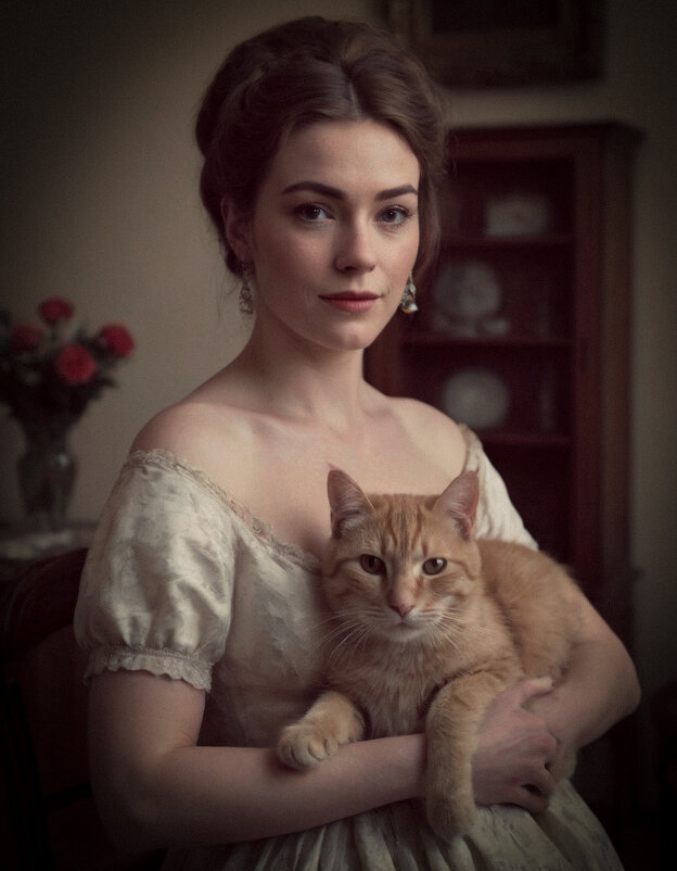 Женщина и кошка - ura Зелев