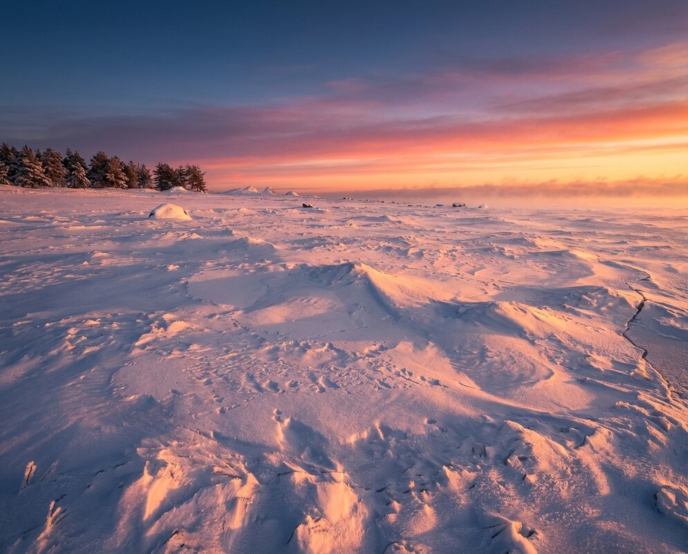 Зимний залив в вечернем свете - Лилия 