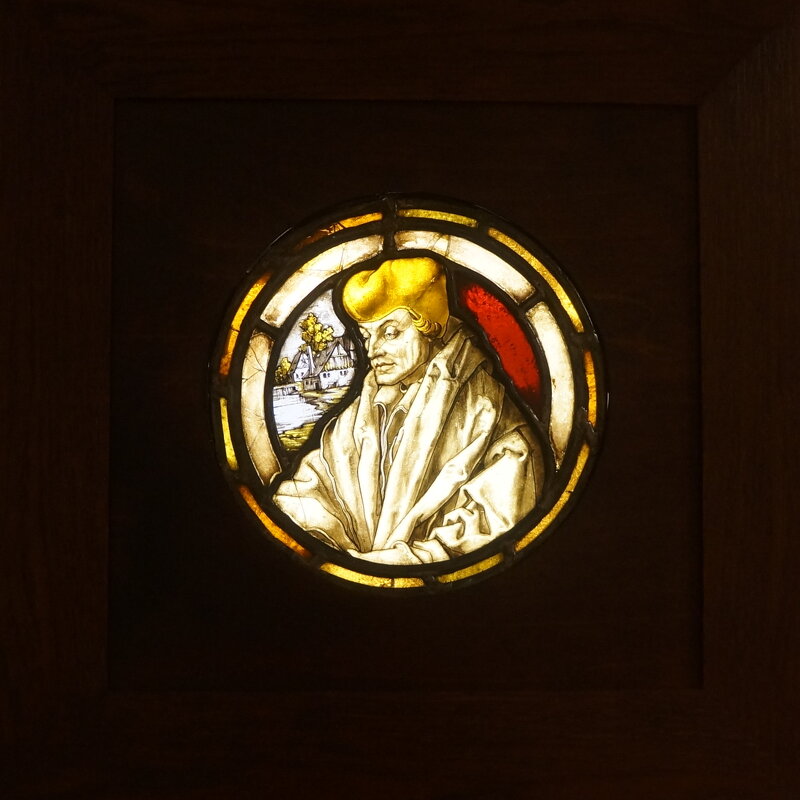 витраж "Портрет Эразма Роттердамского" / Германия / XVI век - zavitok *