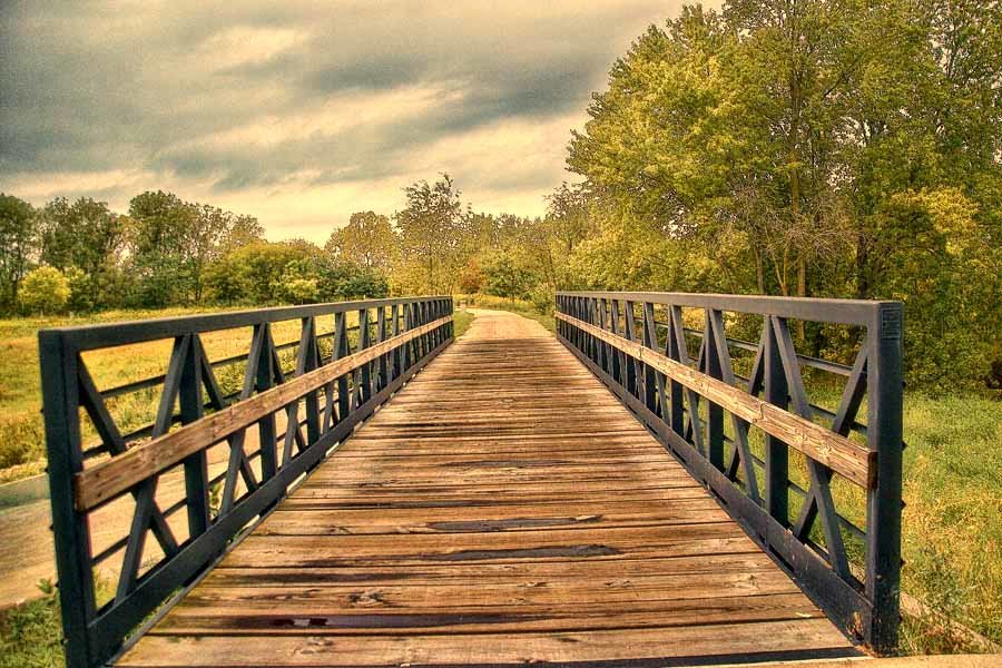 Bridge in the park. Autumn. - Gene Brumer