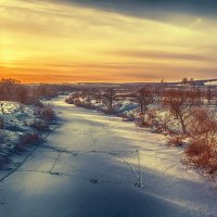 ... зимний вечер на Упе в Опочне ... :: Дмитрий Сундеев