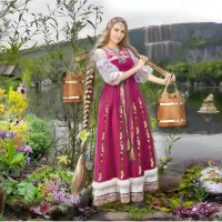 У реки Ингоды с коромыслом :: Екатерина Панова