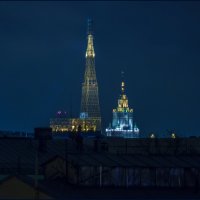 Шуховская башня и МГУ :: Наталья Rosenwasser
