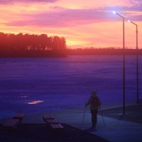 У озера.Закат... :: Владилен Панченко