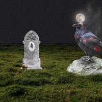 Адская Ворона у могилы Чернокнижника. :: Свечение Язычество