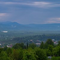 Панорама долина реки Уса или в деревне "Гадюкино" опять идут дожди. :: Евгений Голубев