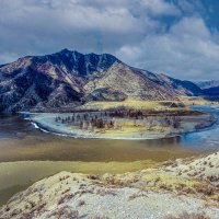 Алтай. Слияние двух главных рек Алтая Чуи и Катуни. (начало мая) :: Тамара Бучарская