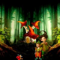 Малыш в поисках друзей.На грибной полянке №6 :: Е.М. ***