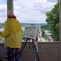 Художник, что рисует Плёс :: Ирина Баскакова Художник, что рисует Плёс :: Ирина Баскакова