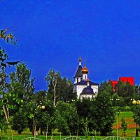 Июль...Храм Всех Святых на фоне утреннего дождевого неба! :: Владимир 
