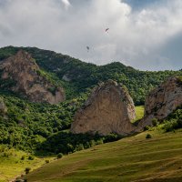 Парадром Флай Чегем, Чегемское ущелье, Кабардино-Балкария. :: Дина Евсеева