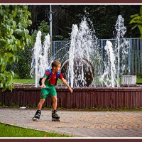 На роликах у фонтана :: Владимир Кроливец