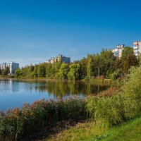 Городская улица на берегу реки :: Александр Синдерёв