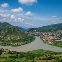 Слияние двух рек - Арагви и Куры . Грузия :: Дина Евсеева