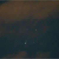 Комета сквозь облака и спутник :: Сеня Белгородский