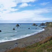 Живописный вид на пляж Дженнер Бич, Калифорния, США. :: unix (Илья Утропов)