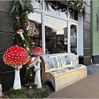 Грибы и скамейка у книжной лавки. :: Валерия Комова