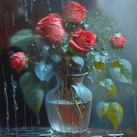 Красные розочки в вазе :: Натала ***