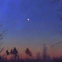 Январь...Морозный закат с луной! :: Владимир 