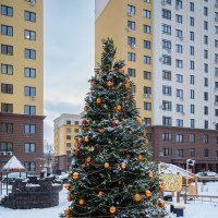 Новогодняя ёлка на городской улице :: Александр Синдерёв