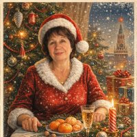 Новогодняя открытка в советском стиле. Моя мамулечка :: Оксана Федосова