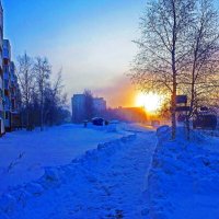 Ни души на улице...Крещенский мороз   в Нефтеюганске. :: Владимир 