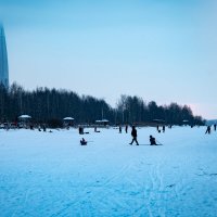 Люди гуляют по льду :: Илья Шенгелия