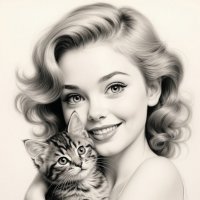 Девушка с котенком. :: Ирина 