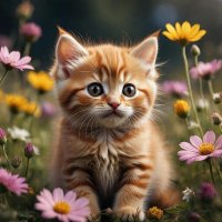 Котенок и цветы :: МАРИЯ ПОПОВА