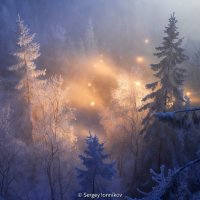 Огни в морозной мгле :: Сергей Ионников Огни в морозной мгле :: Сергей Ионников
