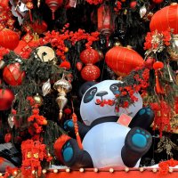 Панда приглашает на праздник. :: Татьяна Помогалова Панда приглашает на праздник. :: Татьяна Помогалова