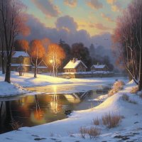 Зимний вечер в деревне :: Наталья ***