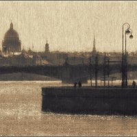 My magic Petersburg_03296_р. Нева. Петровская набережная с видом на Троицкий мост :: Станислав Лебединский