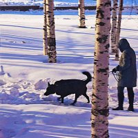 Март....На прогулке с любимым псом! :: Владимир 