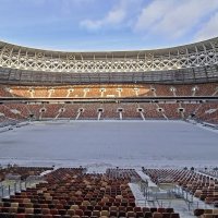 Вид, открывающийся на поле с самого удобного места «Лужников» в президентской ложе. :: ИРЭН@ .