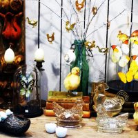 Пасхальные украшения в окне магазина :: Aida10 