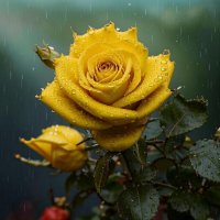 Желтая роза под дождем :: Наталья ***