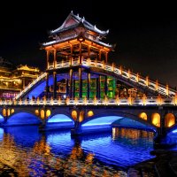 Другой мост ночью г. Фенхуан :: Георгий А