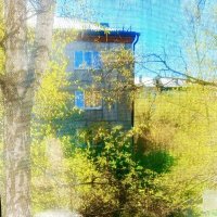 А за окном зелено-синяя акварель... :: Елена Строганова